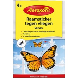 4 raamstickers Aeroxon vlinder afbeelding tegen vliegen
