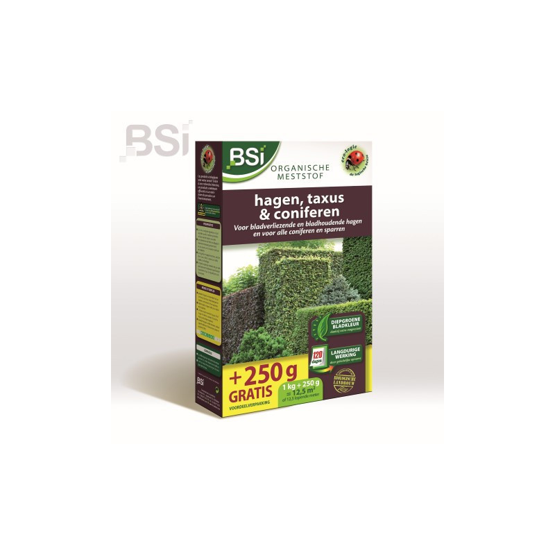Meststof Bio Hagen, Taxus & Coniferen - 1 kg + 250 gr gratis